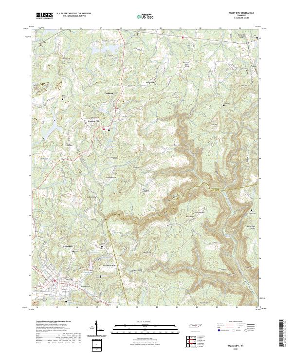 US Topo 7.5-minute map for Tracy City TN