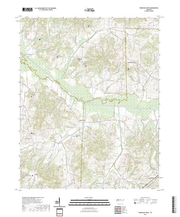 US Topo 7.5-minute map for Trezevant West TN