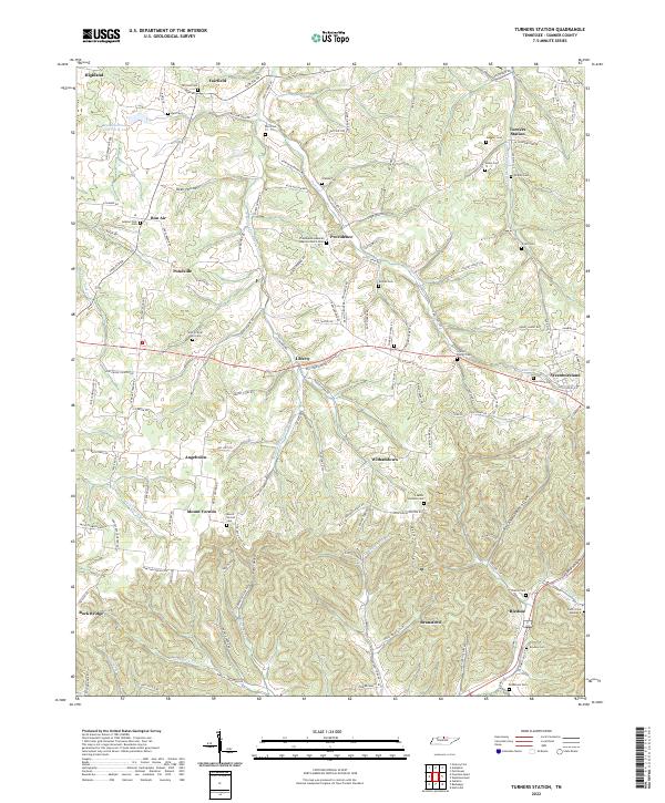 US Topo 7.5-minute map for Turners Station TN