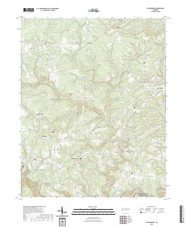 US Topo 7.5-minute map for Twin Bridges TN