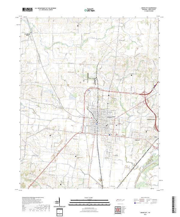 US Topo 7.5-minute map for Union City TN