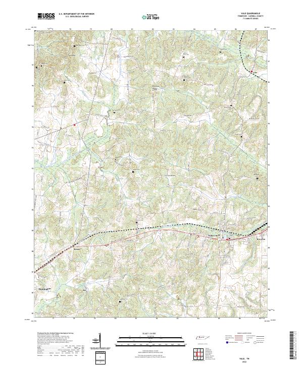 US Topo 7.5-minute map for Vale TN