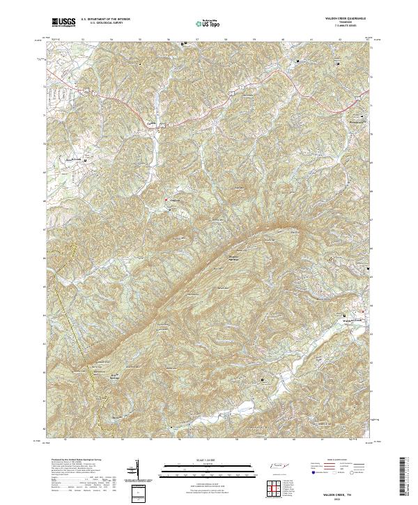 US Topo 7.5-minute map for Walden Creek TN