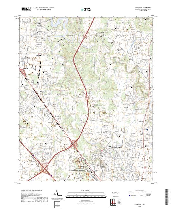 US Topo 7.5-minute map for Walterhill TN