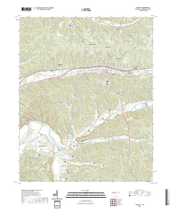 US Topo 7.5-minute map for Waverly TN