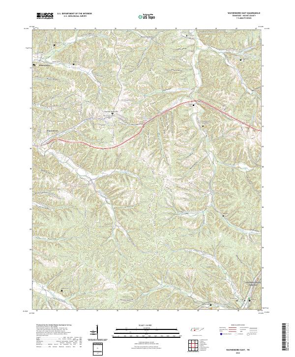 US Topo 7.5-minute map for Waynesboro East TN