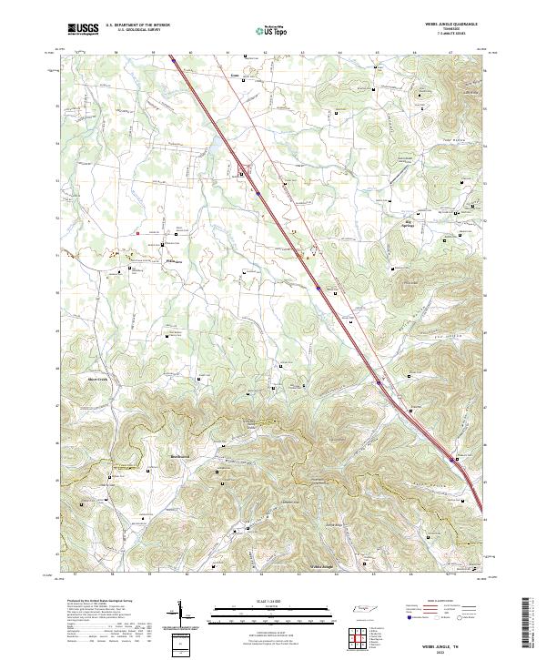 US Topo 7.5-minute map for Webbs Jungle TN