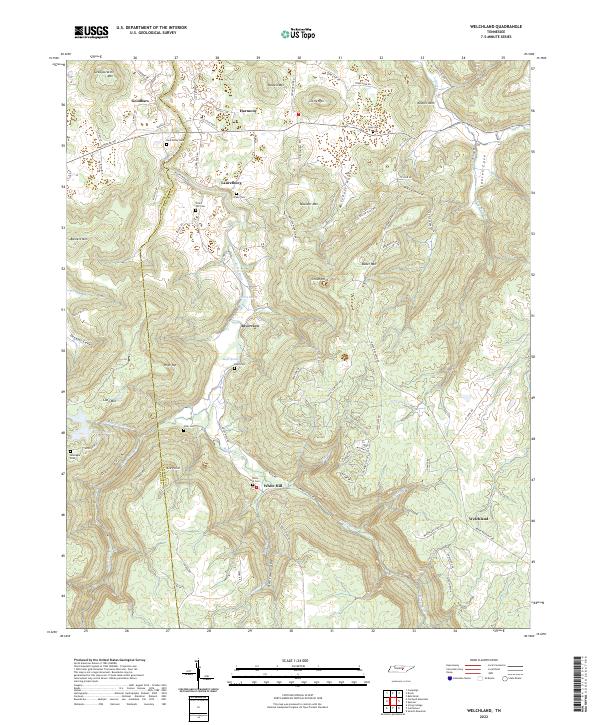 US Topo 7.5-minute map for Welchland TN