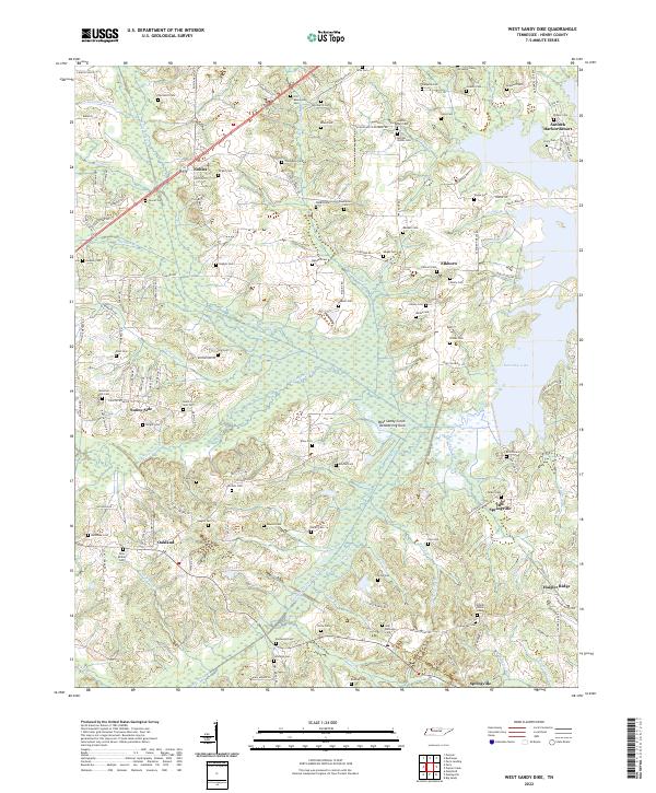 US Topo 7.5-minute map for West Sandy Dike TN