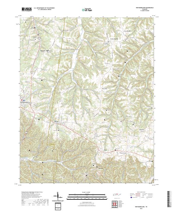 US Topo 7.5-minute map for Westmoreland TN