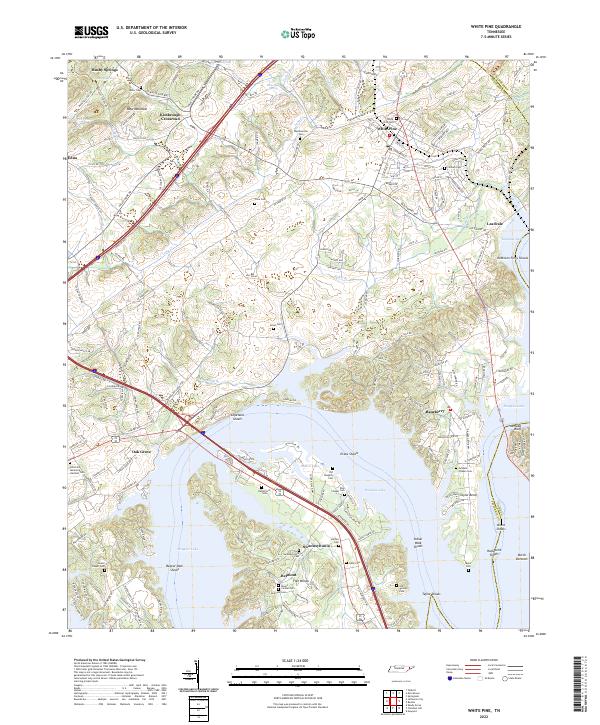 US Topo 7.5-minute map for White Pine TN