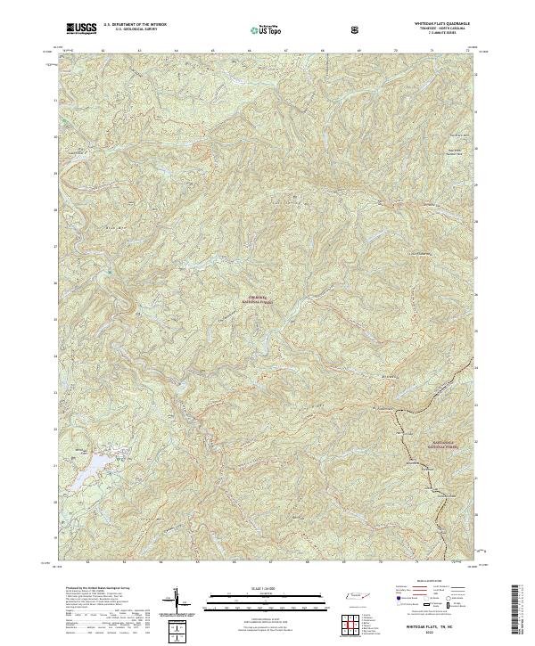 US Topo 7.5-minute map for Whiteoak Flats TNNC