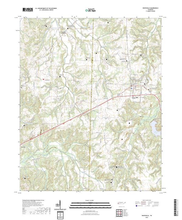 US Topo 7.5-minute map for Whiteville TN