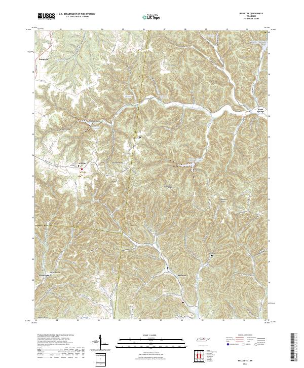 US Topo 7.5-minute map for Willette TN