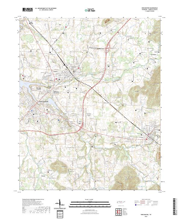 US Topo 7.5-minute map for Winchester TN