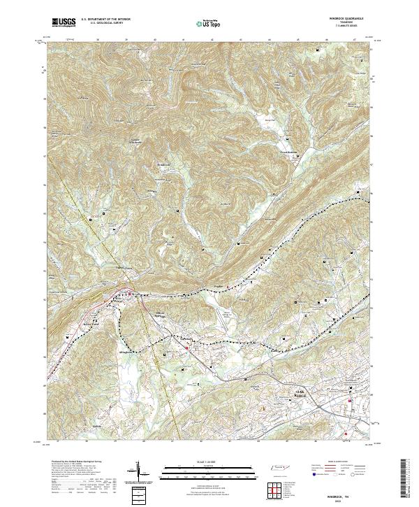 US Topo 7.5-minute map for Windrock TN