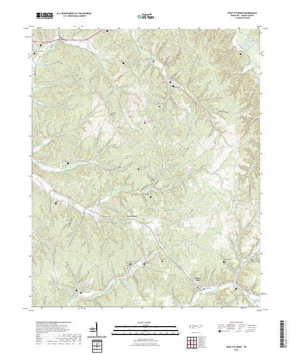 US Topo 7.5-minute map for Wolf Pit Ridge TN