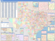 Colorcast Style Texas Wall Map by Market Maps