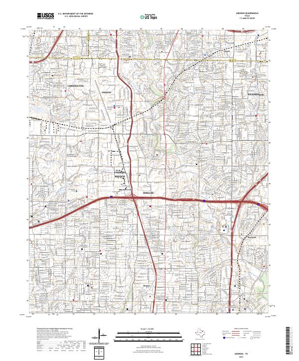 US Topo 7.5-minute map for Addison TX