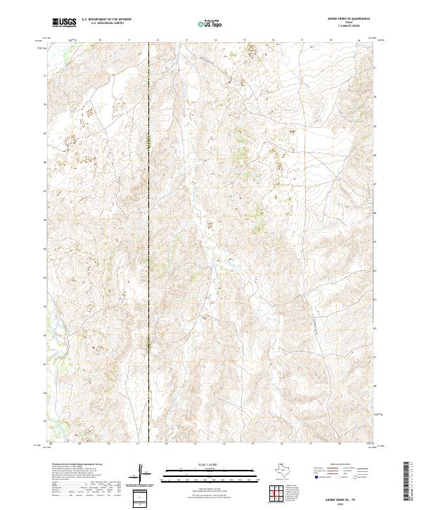 US Topo 7.5-minute map for Adobe Creek SE TX