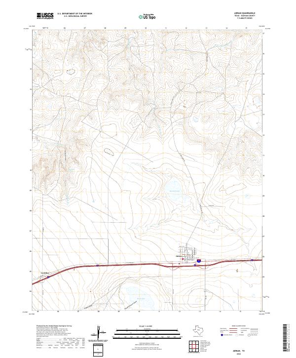 US Topo 7.5-minute map for Adrian TX