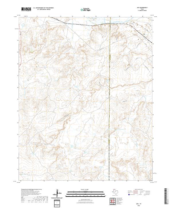 US Topo 7.5-minute map for Ady TX