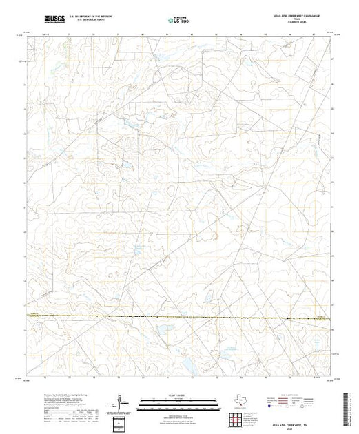 US Topo 7.5-minute map for Agua Azul Creek West TX – American Map Store