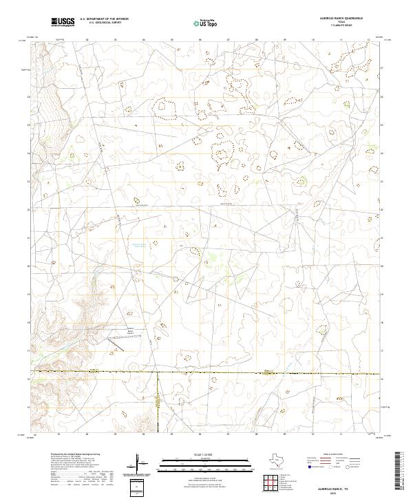 US Topo 7.5-minute map for Albercas Ranch TX