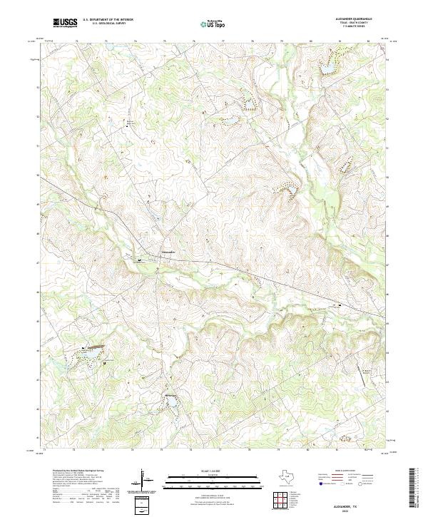 US Topo 7.5-minute map for Alexander TX