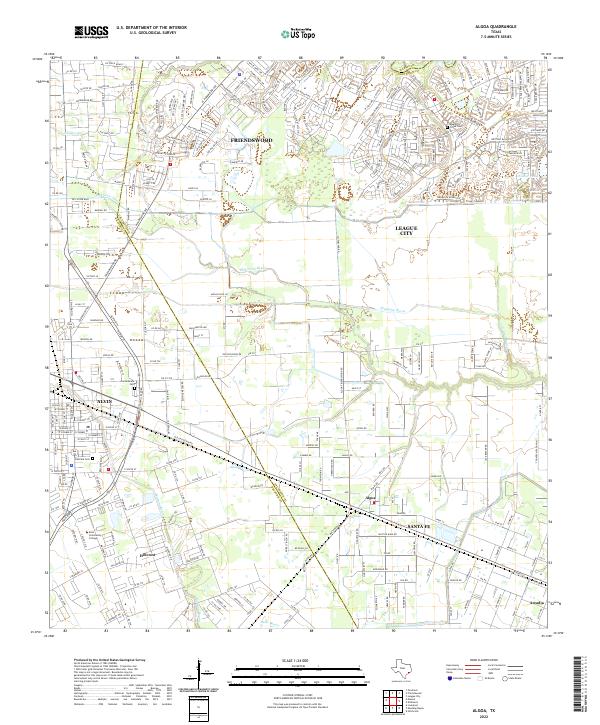 US Topo 7.5-minute map for Algoa TX