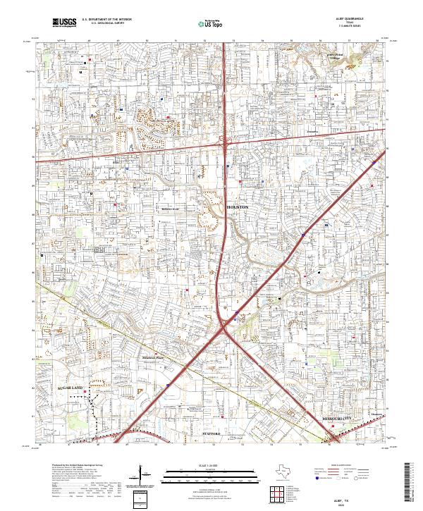 US Topo 7.5-minute map for Alief TX