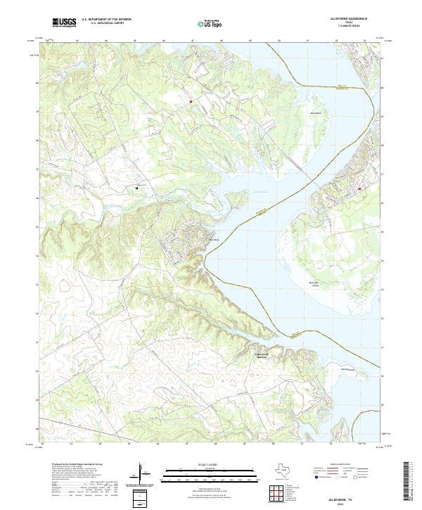 US Topo 7.5-minute map for Allen Bend TX