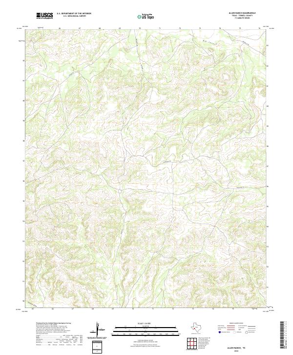 US Topo 7.5-minute map for Allen Ranch TX