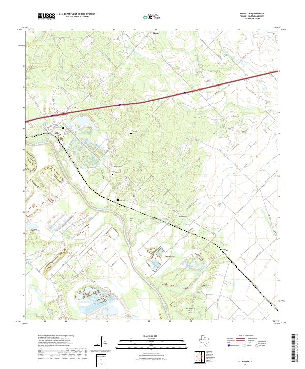 US Topo 7.5-minute map for Alleyton TX