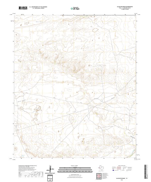 US Topo 7.5-minute map for Alligator Draw TX – American Map Store