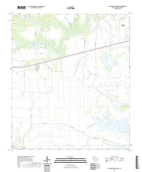 US Topo 7.5-minute map for Alligator Hole Marsh TX