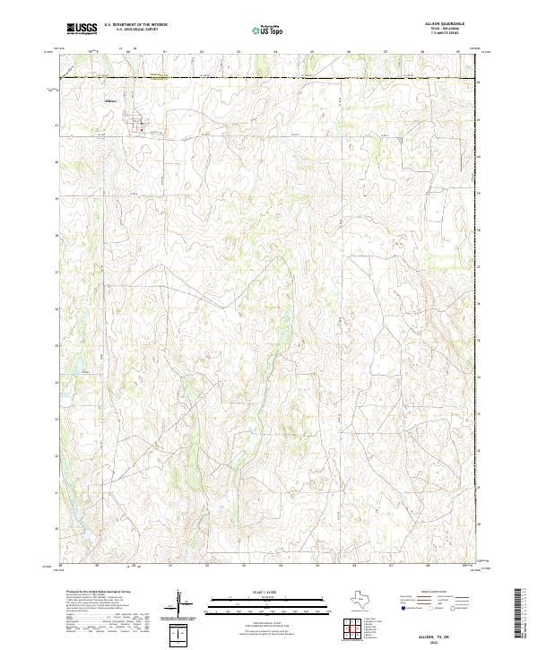 US Topo 7.5-minute map for Allison TXOK