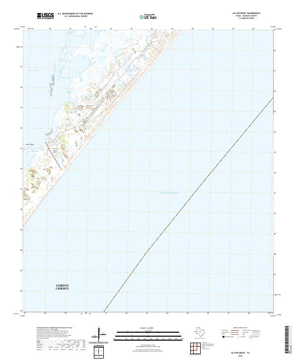 US Topo 7.5-minute map for Allyns Bight TX