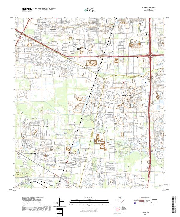 US Topo 7.5-minute map for Almeda TX