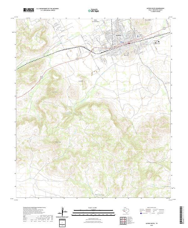 US Topo 7.5-minute map for Alpine South TX