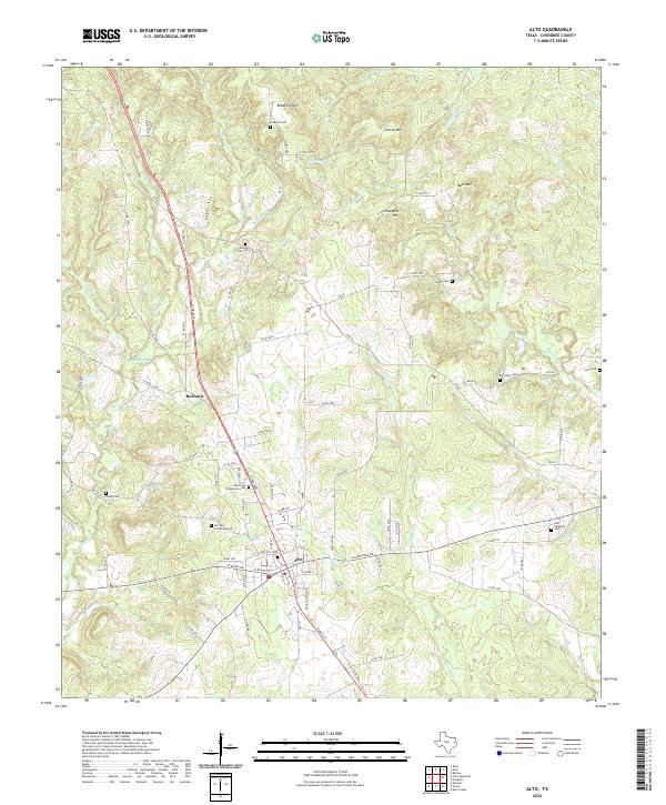 US Topo 7.5-minute map for Alto TX