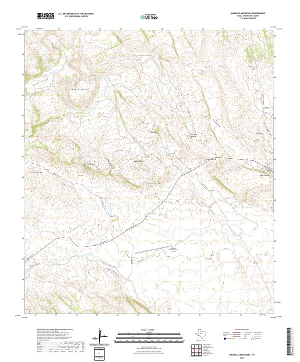 US Topo 7.5-minute map for Amarilla Mountain TX