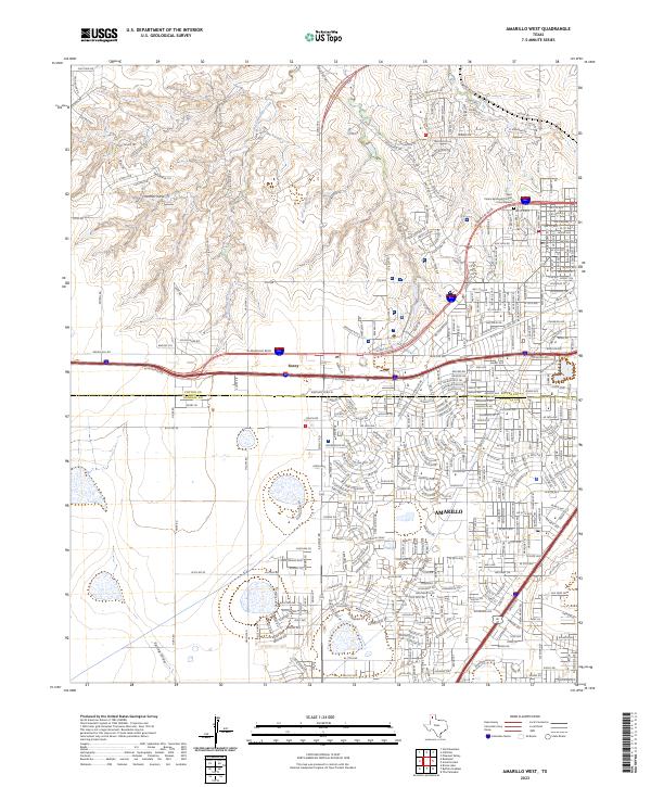 US Topo 7.5-minute map for Amarillo West TX