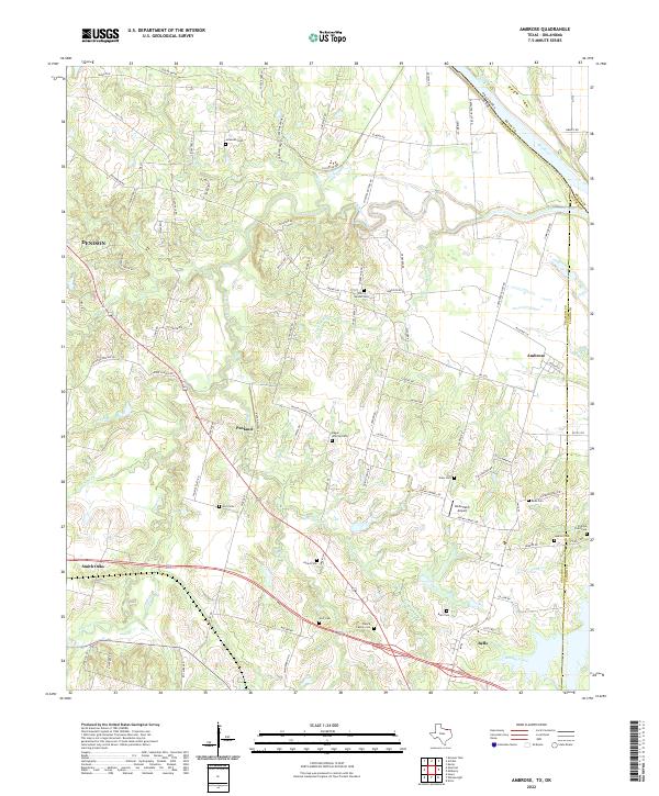 US Topo 7.5-minute map for Ambrose TXOK