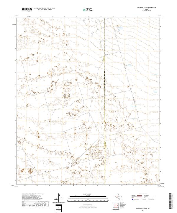 US Topo 7.5-minute map for Amburgey Ranch TX