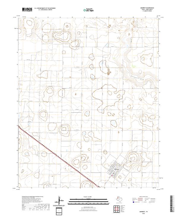 US Topo 7.5-minute map for Amherst TX