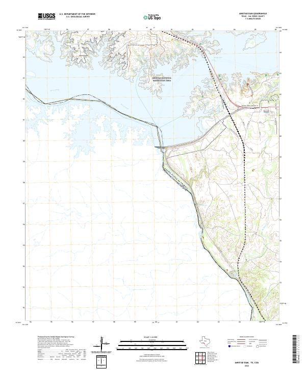 US Topo 7.5-minute map for Amistad Dam TXCOA