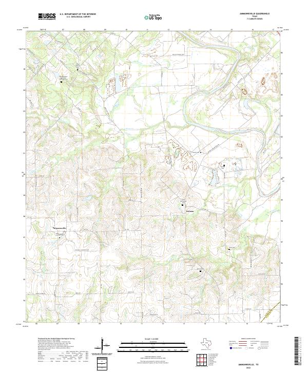 US Topo 7.5-minute map for Ammannsville TX