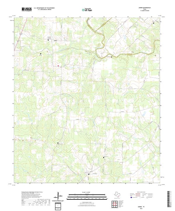 US Topo 7.5-minute map for Ander TX