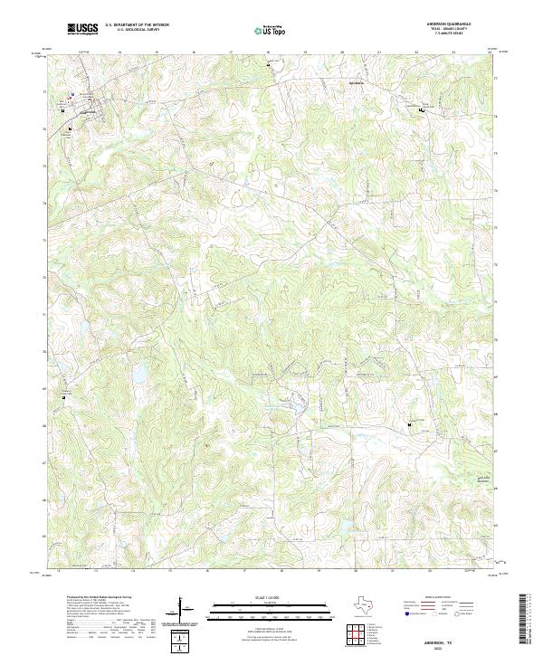 US Topo 7.5-minute map for Anderson TX